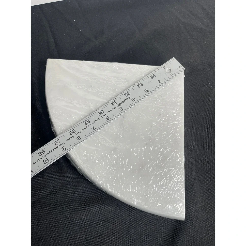 9 inch White Real Marble Corner Shelf Polished Stone Shower Bathroom Floating